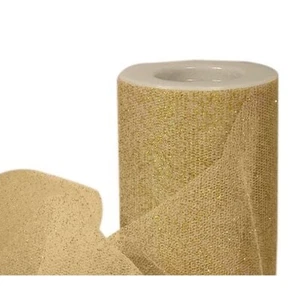 3" Wide Metallic Gold Tulle Fabric - 25 Yards (9092659) - Picture 1 of 1