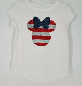 Disney's Girl's Size 5 Minnie Mouse Americana Sequin Jumping Beans Graphic Tee - Picture 1 of 2
