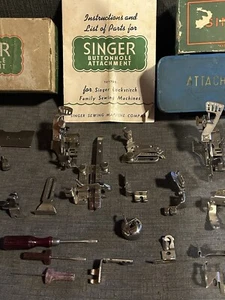 Vintage Singer Greist Sewing Machine feet and Accessories 3 boxes included - Picture 1 of 9