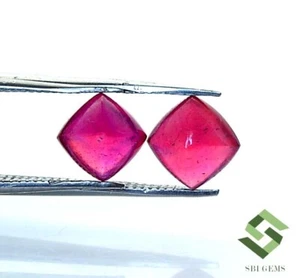 6x6 mm Natural Ruby Sugar Loaf Cabochon Pair 3.37 CTS Loose Gemstones GF - Picture 1 of 7