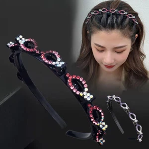 Fasce per capelli intrecciate alla moda cerchietto per capelli fermaglio per capelli strass ♡ - Foto 1 di 25