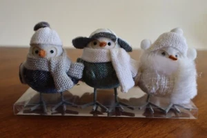 2018 Target Wondershop Mini Miniature Small Winter Bird Figures Boxed SET OF 3 - Picture 1 of 14