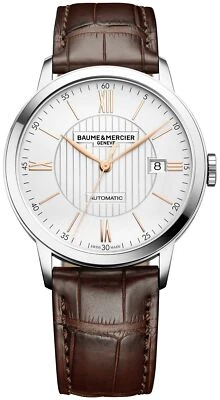 Baume & Mercier Classima Automatic Silver-Tone Dial Leather Mens Watch MOA10263 - Image 1 of 4