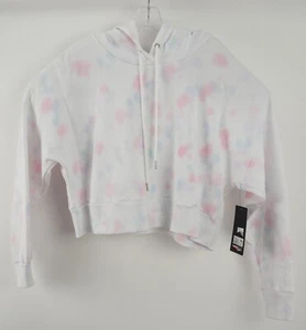 New 90 Degree Reflex Women's XL Oversized White Cotton Candy Fleece Crop Hoodie - Picture 1 of 7