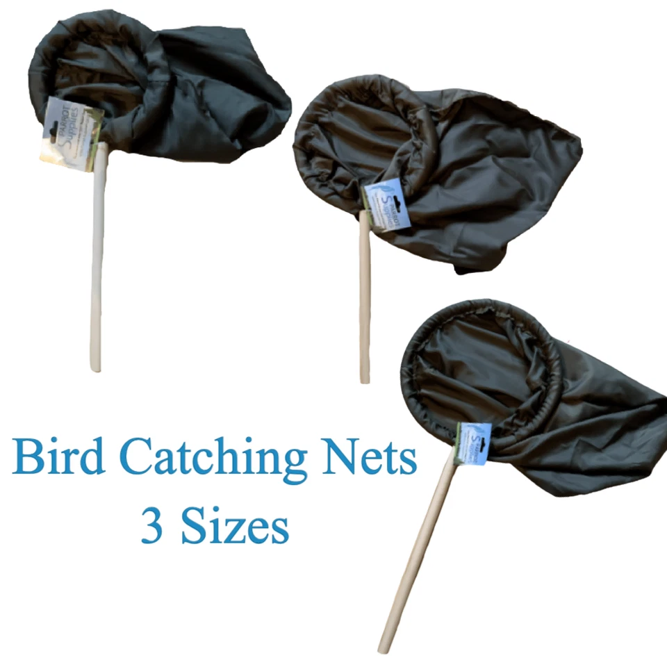 Bird Catching Net - 3 Sizes - Wooden Handles - Parrot Aviary Net, Parakeet Net - Image 1 of 1