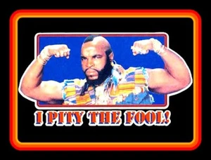 "4,25" klassischer Mr. T ""Ich habe Mitleid mit dem Narren!" Vinyl Aufkleber. 80er TV Aufkleber für Laptop. - Bild 1 von 2