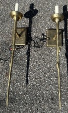 sconces bronze cast torch modern  Mcm Pair Lighting