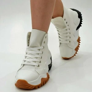 Damen Schuhe Sneaker Weiß Low Turnschuhe Sportschuhe Ballerina Freizeitschuhe NE - Bild 1 von 12