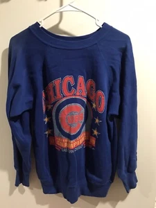 VINTAGE 80S 1989 CHICAGO CUBS DIVISION CHAMPS BASEBALL SWEATSHIRT MENS SMALL USA - Picture 1 of 4