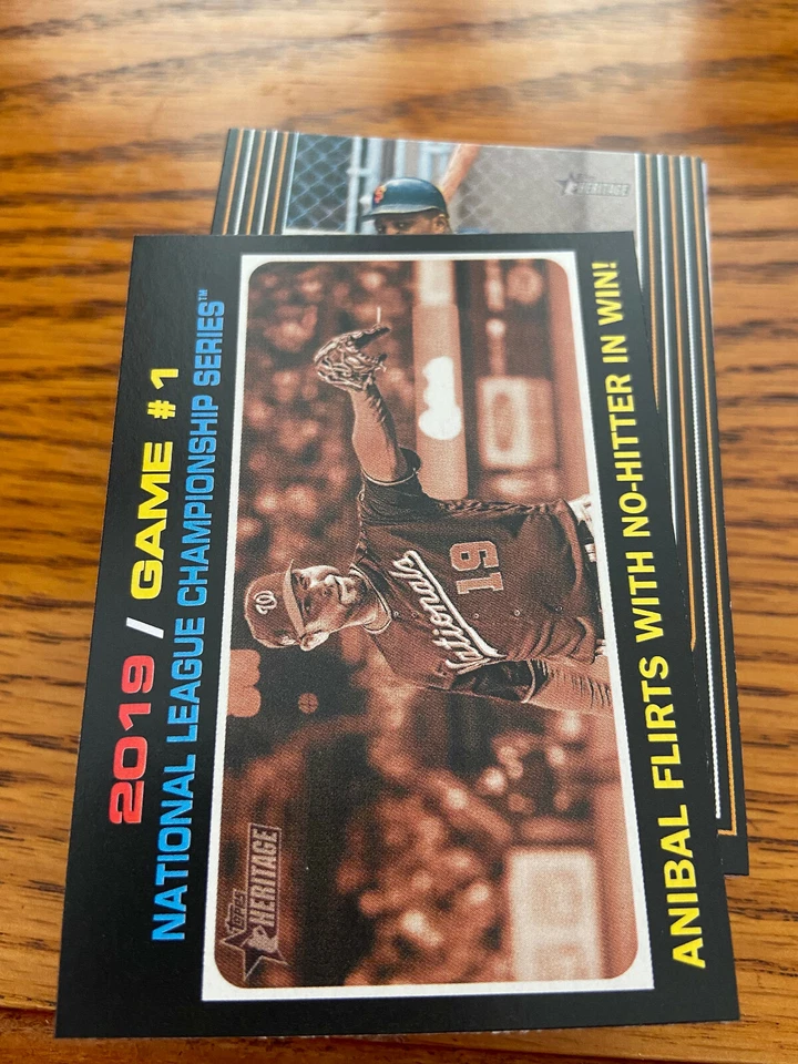 2020 Topps Heritage 19' NLCS Game 1 Anibal Flirts With No-Hitter In Win! #202 - Image 1 of 1