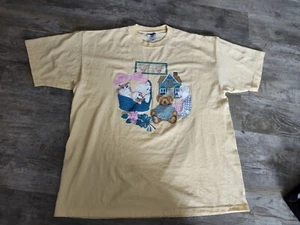 Vintage 90s Teddy Bear Shirt Bunny kittens Cute Cottage Core Tee shirt USA Made - Picture 1 of 15