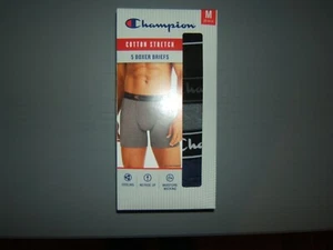 Champion Cotton Stretch Lot of 5 Men's Fly Boxer Briefs size M NWT - Picture 1 of 5