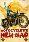  A3 Art New Map Motcyclette  Bike Motorbike Motorcycles Poster Print