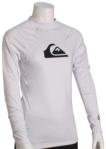 Quiksilver Boy's All Time LS Rash Guard - White - New - Picture 1 of 1