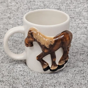 3D Horse Mug Ceramic Embossed Horseshoe Western Coffee Cup Gift Horse Lover Deco - Picture 1 of 7