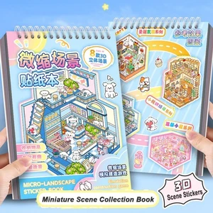 DIY 3D Landscape Sticker Book Cartoon Sticker Cabin Scene for Kid - Picture 1 of 8