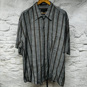 $112 Retail NWT 80s 90s Kenneth Gordon Linen Blend Shirt Striped NOS Vintage - Picture 1 of 8