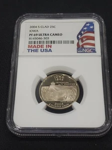 2004-S Iowa Silver State Quarter 25C Proof NGC PF69 Ultra Cameo - Picture 1 of 2