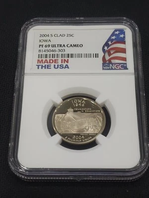 2004-S Iowa Silver State Quarter 25C Proof NGC PF69 Ultra Cameo - Image 1 of 2