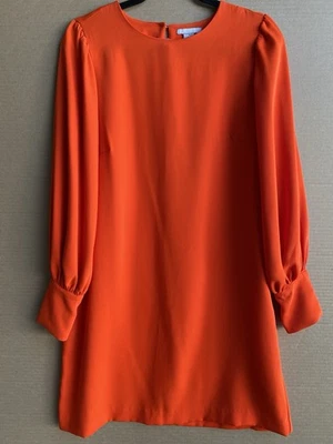 Mini Vestido Para Mujer H&M Naranja Estilo Cambio Talla 10 Botones Manga Larga BOHO Otoño Foto 1 de 4