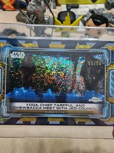 Topps Star Wars Yoda And Chewbacca Met With Jedi Concil 8/50 - Picture 1 of 3
