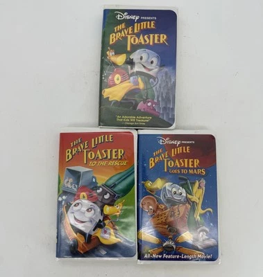 Disney THE BRAVE LITTLE TOASTER, To The Rescue, & GOES TO MARS 3 VHS TESTED - Image 1 of 4