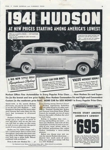 Anuncio de revista - 1941 - Hudson - Segunda Guerra Mundial - Imagen 1 de 1