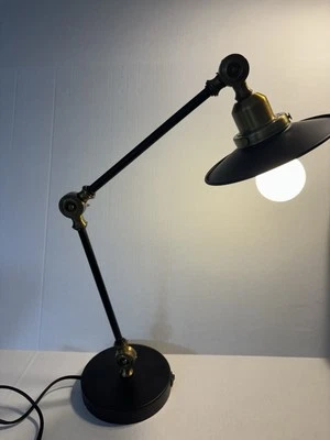 Desk Lamp Adjustable 18" Brushed Brass W/USB MCM Retro Tested Vintage E26 NIB - Image 1 of 4
