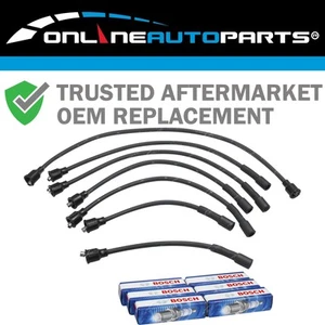 Ignition Leads + Bosch Spark Plugs Set for Landcruiser FJ75 4.0L 3F 1986~1992 - Picture 1 of 2