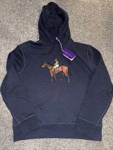 Sudadera con Capucha Ralph Lauren Etiqueta Púrpura Bordada Caballo Para Hombre Talla M Rara Nueva $995 - Imagen 1 de 7