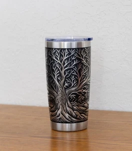 20oz Celtic Tree Stainless Steel Tumbler – Laser Engraved Celtic Design – Yeti - Picture 1 of 10