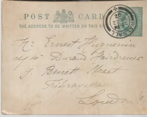 CRISP WALSALL CANCEL ON KEVII ½d STATIONERY POSTCARD MY REF 6200 - Picture 1 of 2