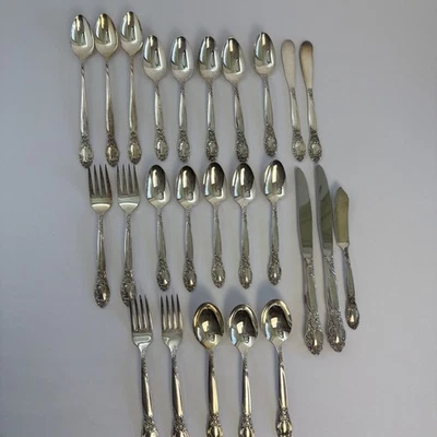 Oneida Community Ballad Country Lane Rose Pattern 25 Replacement Fork,spoon,knif - Image 1 of 4