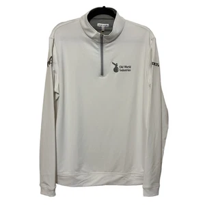 Peter Millar Crown Sport 1/4-Zip Sweatshirt Men’s L White Old World Industries - Picture 1 of 12