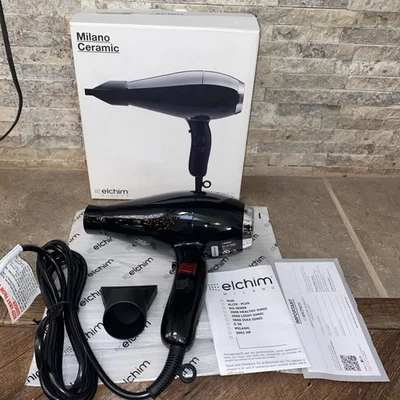 Secador de pelo de cerámica delgado ligero profesional elchim Milano, negro Foto 1 de 4