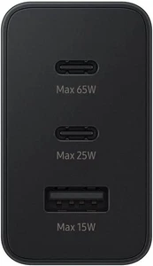 Samsung 65W 3-Port Super Fast Charging Wall Charger (Cable not included) Black - Picture 1 of 5