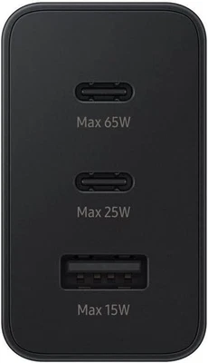 Samsung 65W 3-Port Super Fast Charging Wall Charger (Cable not included) Black - Image 1 of 4