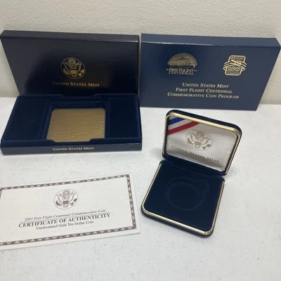 US MINT - 2003 First Flight Centennial Gold $10 Coin -boxes & COA Only! - Image 1 of 4