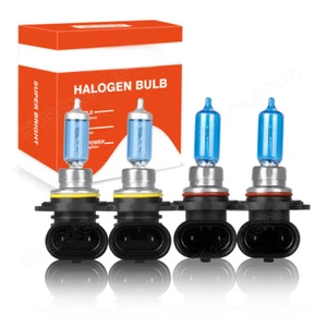 Warm White 9005 9006 Headlights Halogen Bulbs Combo 4x For Chevy C1500 1988-1999 - Picture 1 of 12