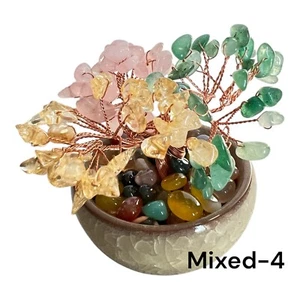Handcrafted Gemstone Bonsai Tree Crystal Feng Shui Decor Healing Energy Tree - Picture 1 of 63