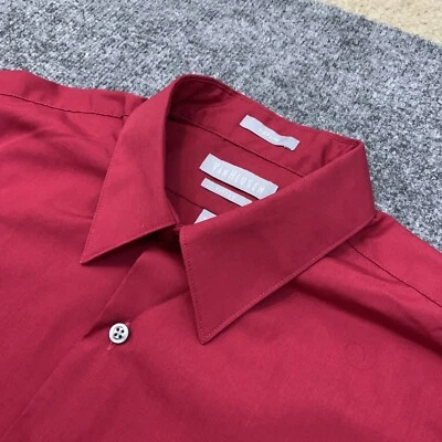 Camisa Van Heusen Para Hombre 15.5 32-33 Ajustada Camisa Popelina Roja Manga Larga Foto 1 de 4