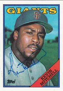 KEVIN MITCHELL SAN FRANCISCO GIANTS SIGNED CARD METS PADRES INDIANS A'S MARINERS - Picture 1 of 1