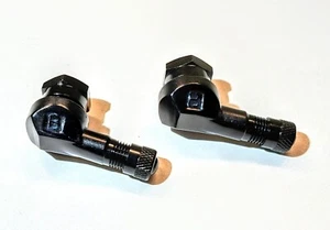 2x Motorrad Alu Winkelventil Schwarz 11,3mm Ventile Eckventil Ventil - Bild 1 von 3