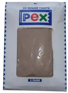 PEX Girl 2 Pairs Natural Opaque Tights Size TEENS Hips 36 inches 20 Denier Plain - Picture 1 of 2