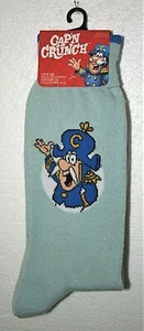 Classic Captain Crunch Cereal New Pair Baby Blue Socks Fits 6-12 Advertising - Picture 1 of 3