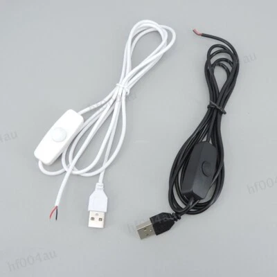 2Pin white black DC 5V USB Male Power supply on/off Switch Cable Charging dimmer - Image 1 of 4