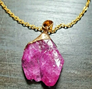 Necklace Crystal Quartz Healing Point Chakra Natural Gemstone Original Pendant - Picture 1 of 2