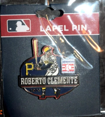 ROBERTO CLEMENTE, 1973 Baseball Hall of Fame Induction Enamel Lapel Pin, New - Image 1 of 4