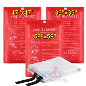 39''~59'' Large Fire Blanket Fiberglass Prepared Emergency Retardant Blankets - Picture 1 of 19