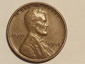 1945 No Mint Mark Wheat Penny Circulated EXTREMELY RARE 1c and Reverse Grease  - Picture 1 of 11